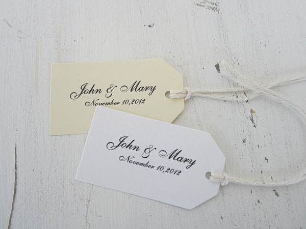   White or Ivory Favor Tags  Personalized Gift Tags Wedding Tags Party