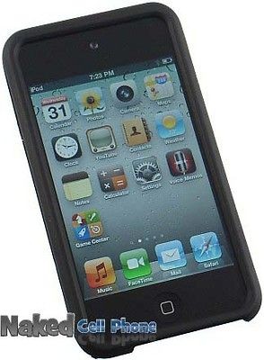 NEW BLACK RUBBERIZED HARD CASE COVER FOR APPLE iPOD TOUCH 4 4G 4TH GEN