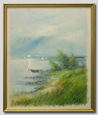 CARL JULIUS/SOUTH COAST   Swedish Art Oil Painting