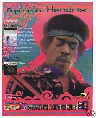 2005 Jimi Hendrix Woodstock DVD & album promo print ad