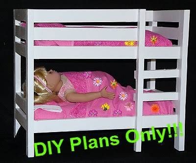   Bunk Bed designed for 18 Doll (American Girl or Maplelea) DIY Plan