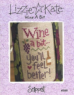   Kate Wine A Bit Youll Feel Better Cross Stitch chart quick fun gift