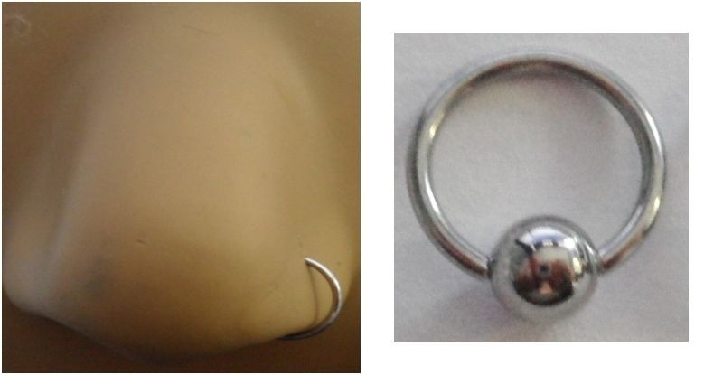   Steel Silver Nose Hoop Captive Small Ring 20 gauge 20g 6mm diameter
