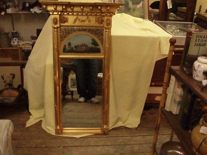 antique reverse painted mirror in Mirrors