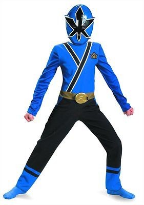 Costumes Power Ranger Blue Basic Samurai Classic Child Costume Med 7 