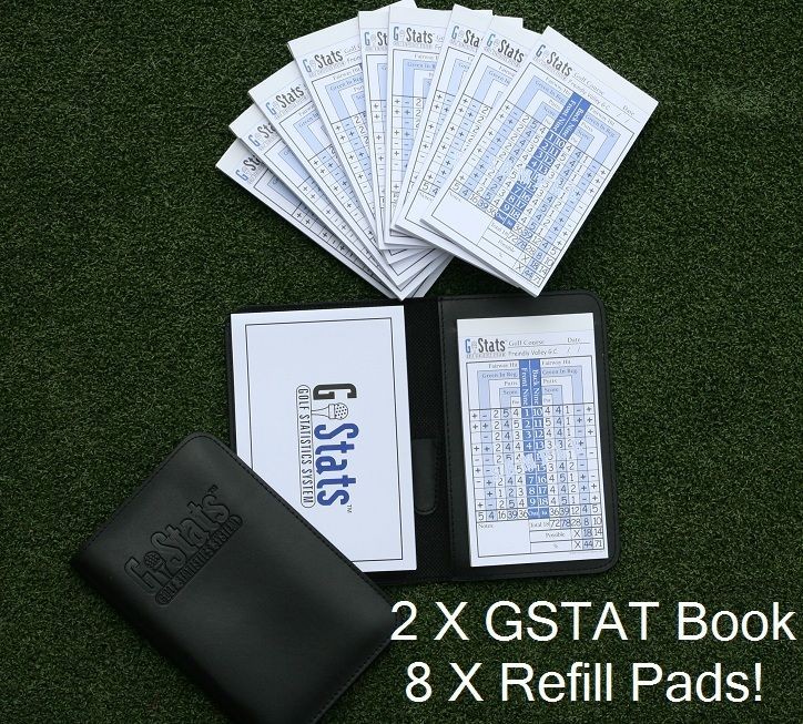   Golf Statistics Book & Scorecard Holder Pad GSTAT Score Keeper Gift