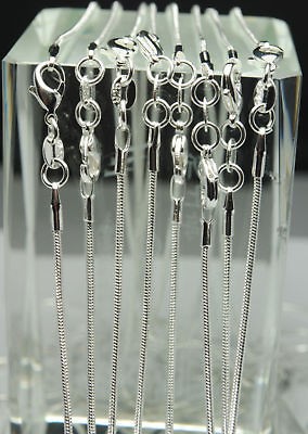 925 Sterling Silver Snake Chain Necklace 22 chaine