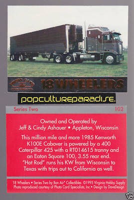 1985 KENWORTH K100E CABOVER 18 WHEELER HEAVY TRUCK CARD