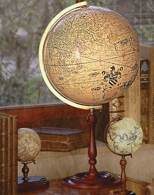 AUTHENTIC MODELS Mercator World Globe w/Wood Stand Antique 
