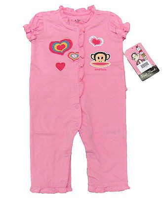 PAUL FRANK LUXE Baby Girls Light Pink Romper One piece Suit NWT