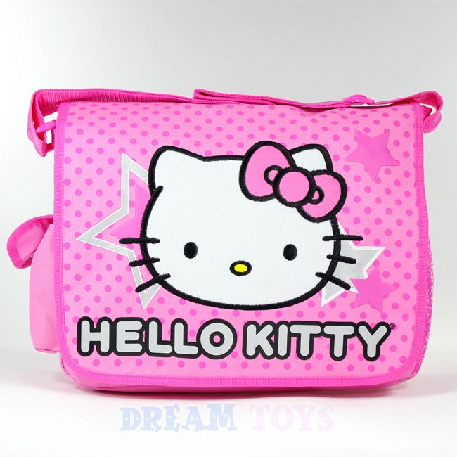  Kitty Stars and Polka Dot Large Messenger Bag   Backpack Girls Kids