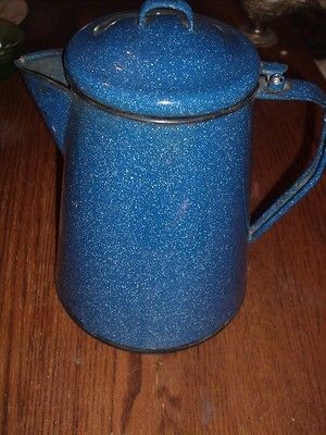 blue enamel coffee pot in Cookware