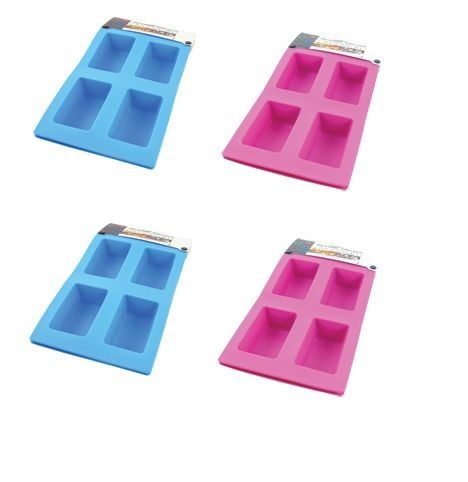   MINI LOAF PANS SILICONE MOULD TIN TRAY BROWNIE BAKE CAKE BLUE PINK