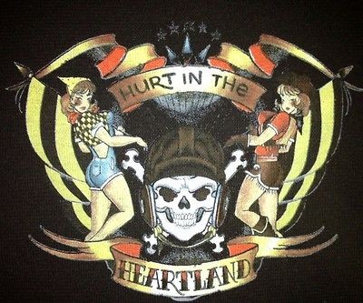   Pin Up Mens Large T Shirt Iowa Hawkeyes Tee Sailor Jerry ED HARDY