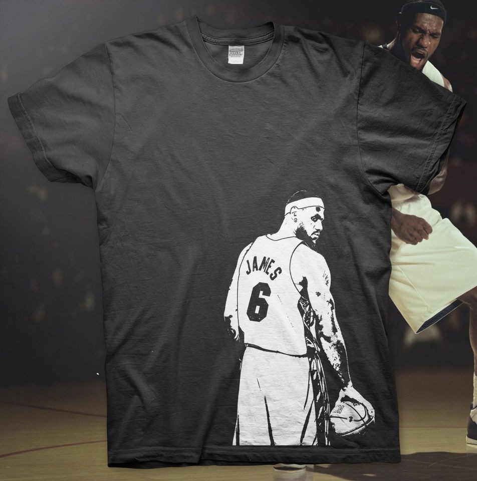 LEBRON JAMES   High Quality Cotton T Shirt NBA MIAMI HEAT Ball Dunk 06 