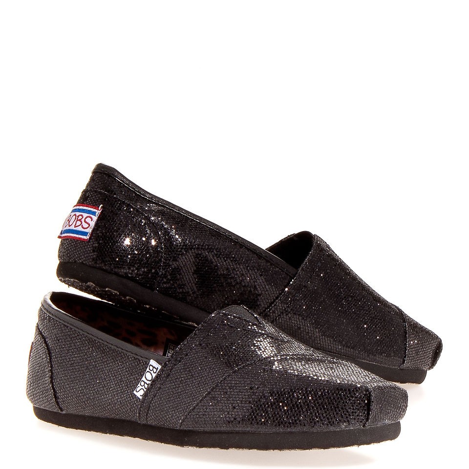 Skechers Womens Bobs Glitter Mesh   Casual Flat Flats & Oxfords Shoes