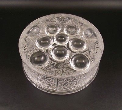 Lalique French Crystal Roger Puff Power Jar~Box~Signed (