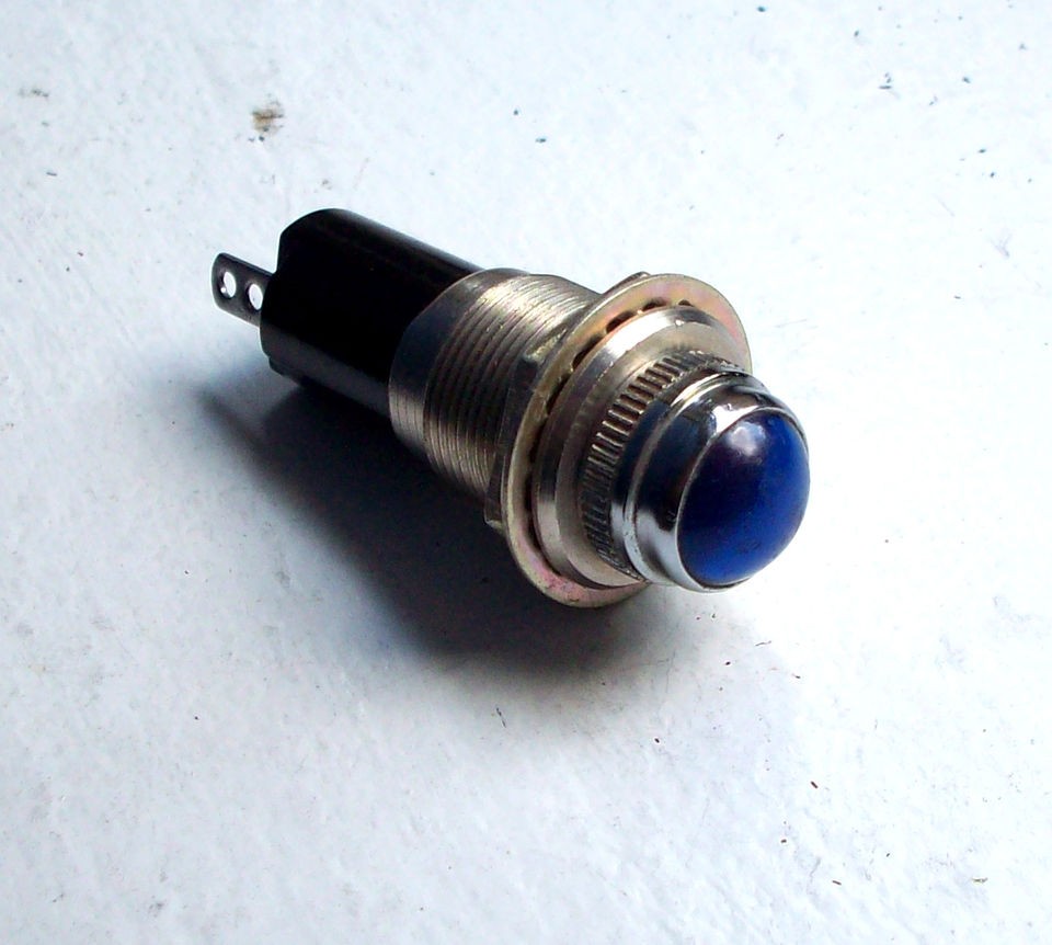   BLUE curved lens dash gauge panel light Hot Rod Rat NOS 5/8 DIALCO