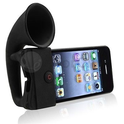   Portable Silicone Horn Stand Amplifier Speaker For iPhone 4 4S 4G NEW