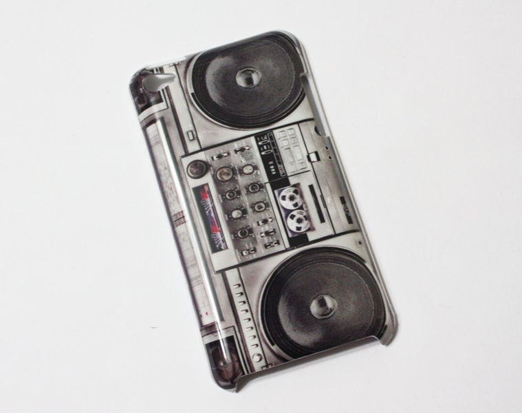   ON SALE) Cassette Music player Design Hard Cover Case for iPod Touch 4