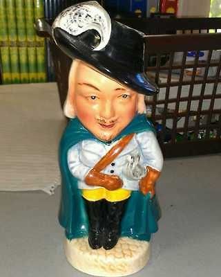 Vintage Burlington Ware Toby Jug, Teal Cape Made in England about 7 