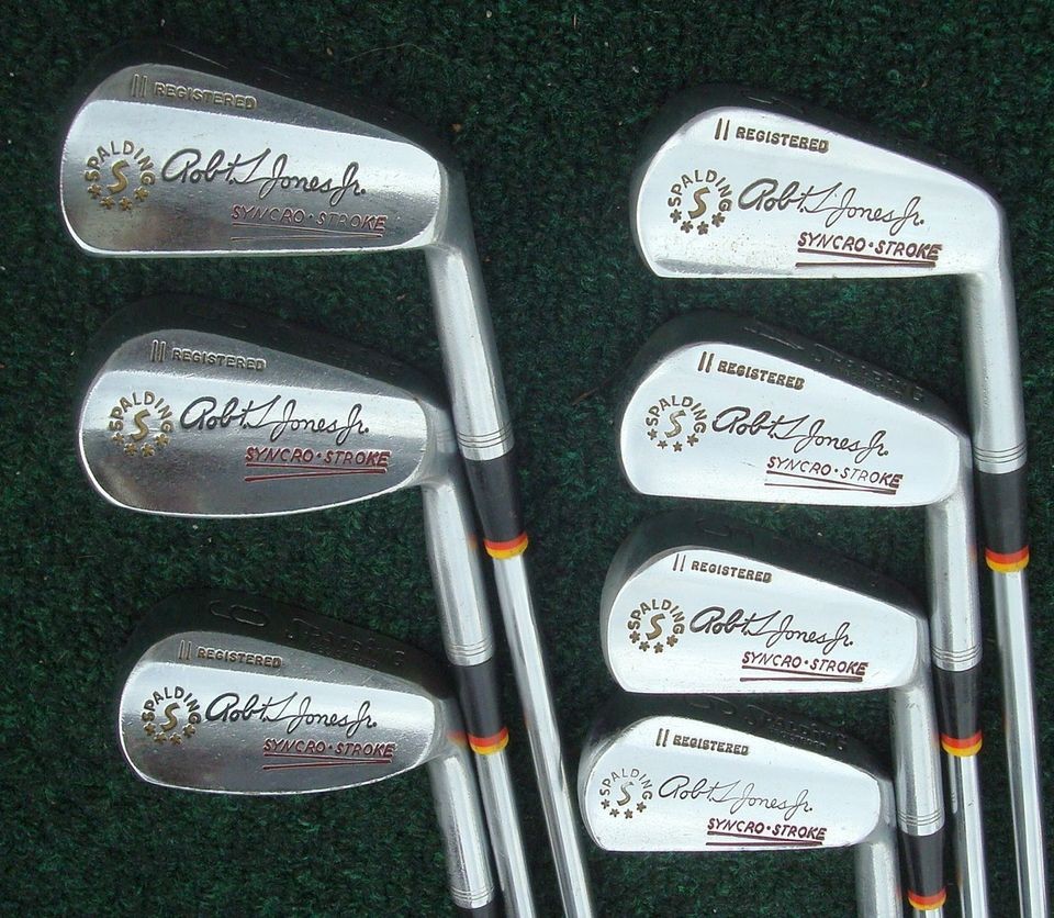 Vintage Spalding Robt. Jones Snycro Stroke Irons 3 Thru 9 Very Nice 