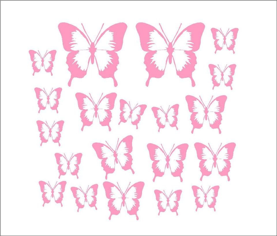 Bathroom Bedroom Kitchen Decorative Butterfly Decal Sets Colour Choice