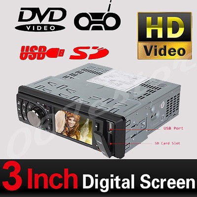   Din 3 In Dash Touch Screen Car Stereo DVD CD  Player Stereo Radio