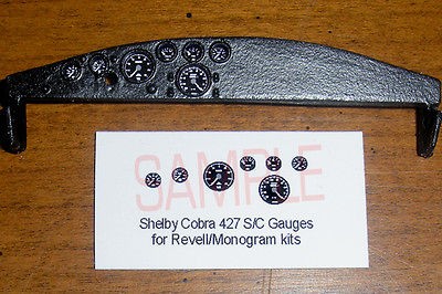 SHELBY COBRA 427 S/C GAUGE FACES   for 1/25 scale REVELL/MONOGRA​M 