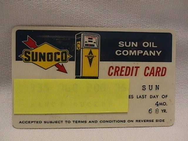 1968 Sunoco Sun Oil Company Credit Card