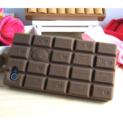   Bear Love Chocolate Color Soft Rubber Skin Case Cover Fr iphone4 4S 4G