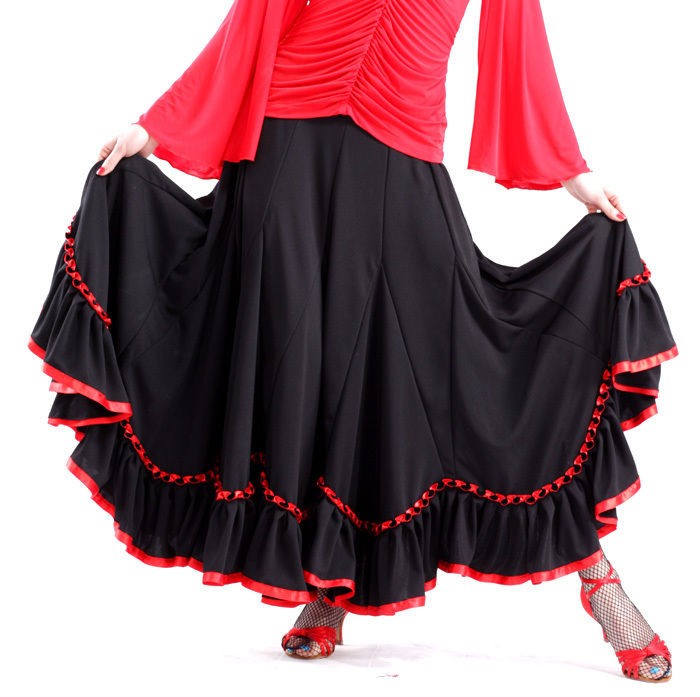 NEW Latin salsa flamenco Ballroom Dance Dress #HB120 skirt
