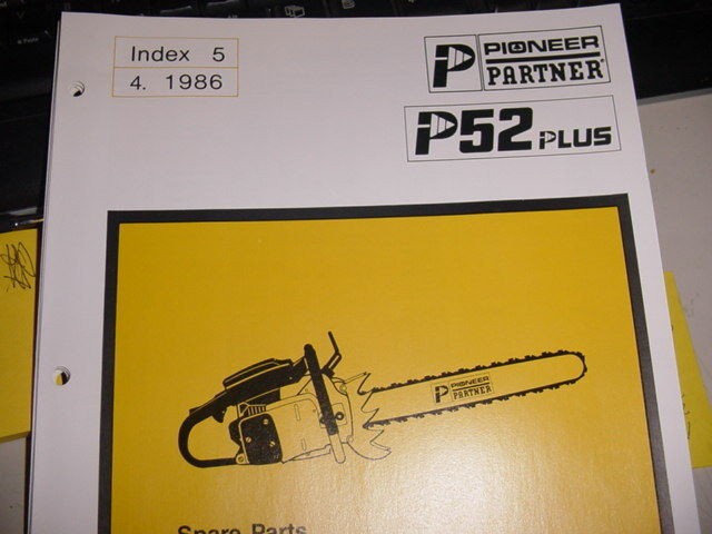 PIONEER POULAN PARTNER CHAINSAW P52 52 PARTS LIST MANUAL