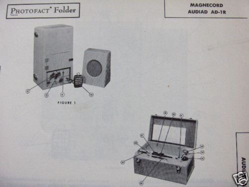 Magnecord Audiad AD 1RTape Recorder Sams Photofact