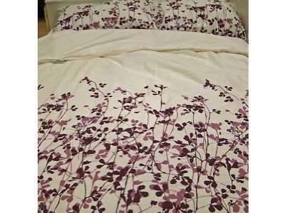 IKEA Ransby Trailing Vines Duvet Quilt Cover Full Queen New Dark Lilac 