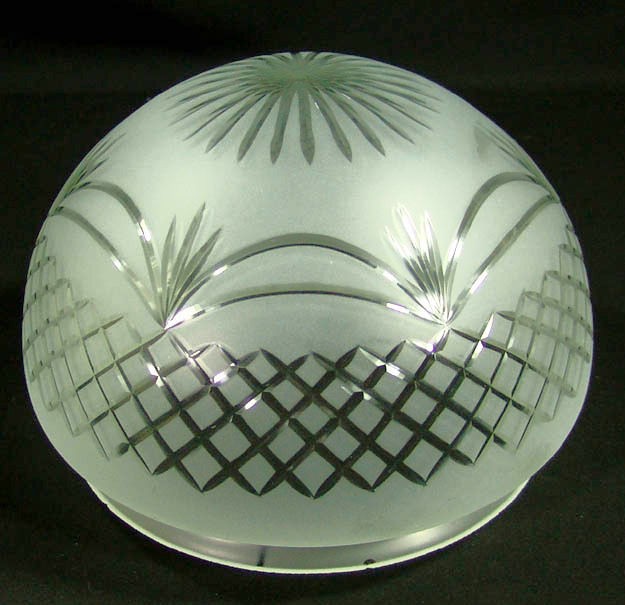   ART DECO CUT SATIN FROSTED GLASS CEILING LIGHT LAMP SHADE GLOBE SPHERE