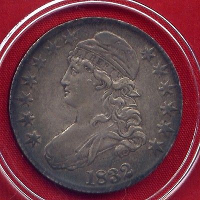 1832 Capped Bust Silver Half Dollar High Grade PQ Stunner Rare Key US 