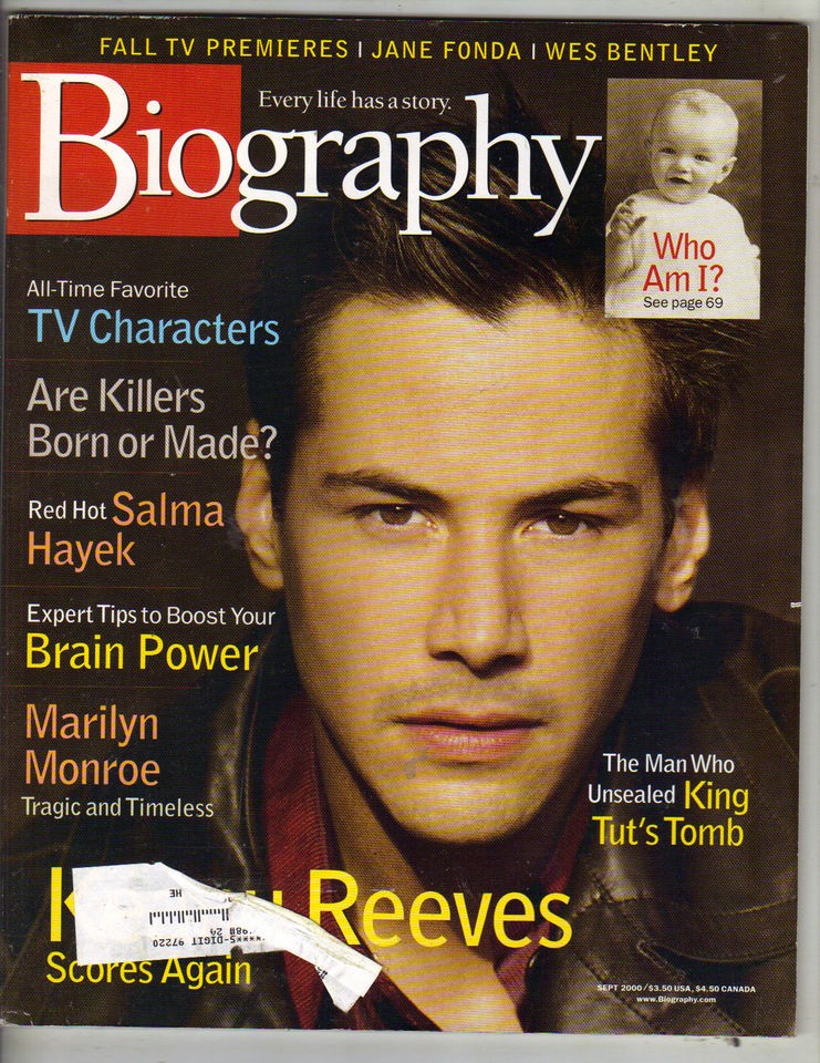 KEANU REEVES Biography Magazine 9/00 MARILYN MONROE WES BENTLEY SALMA 