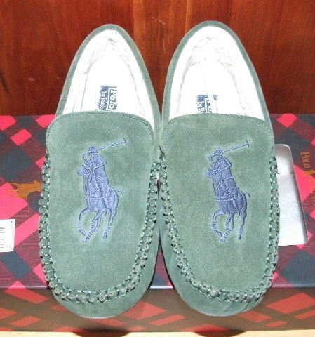 Mens Ralph Lauren POLO Suede Slippers Size 8