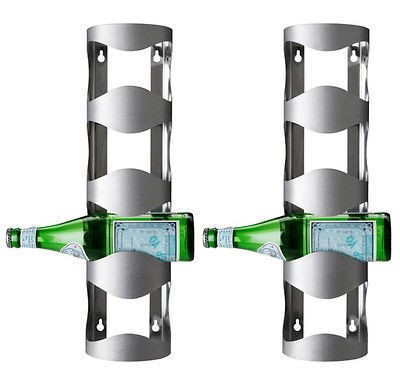 IKEA 2 wine racks 8 bottles stainless steel wall mount bar storage 