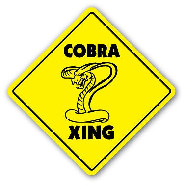 COBRA CROSSING Sign novelty xing king snakes reptile cage snake 