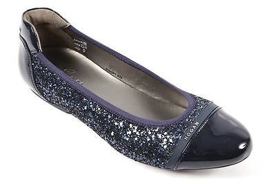 HOGAN WOMENS LEATHER BALLET FLATS BALLERINAS PAILLETTES 