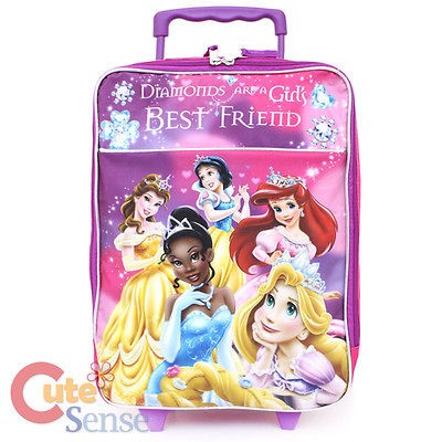 Disney Princess Rolling Luggage Soft Padded Suite Case Travel Bag with 