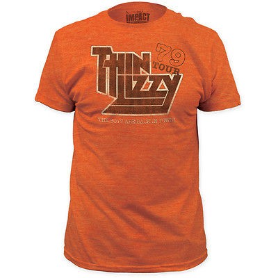 NEW Thin Lizzy 1979 World Tour Vintage Faded Look Band Name Logo T 