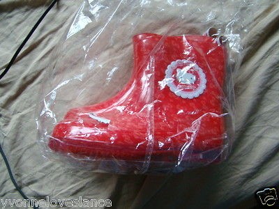 Sanrio Hello Kitty cat wellington rain boots red shoes childrens kids 