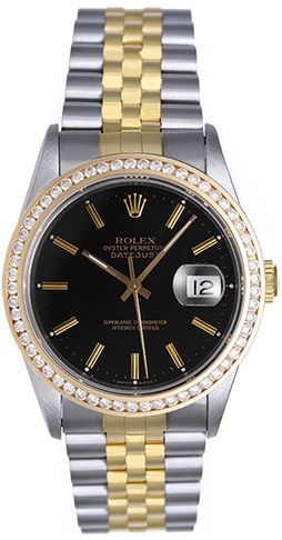 rolex datejust men s 2 tone watch 16233 with custom