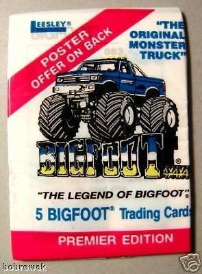 bigfoot monster truck trading card pack  1