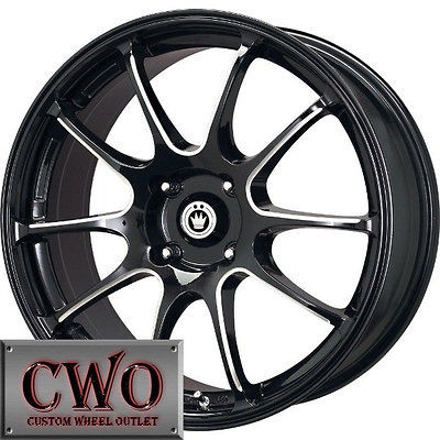 17 Black Konig Illusion Wheels Rims 4x100 4 Lug Civic Mini G5 Cobalt 