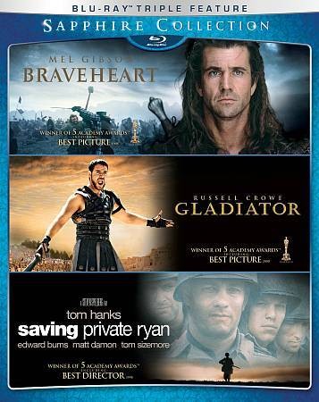    Braveheart,Gla​diator,Saving Private Ryan Blu Ray New Sealed