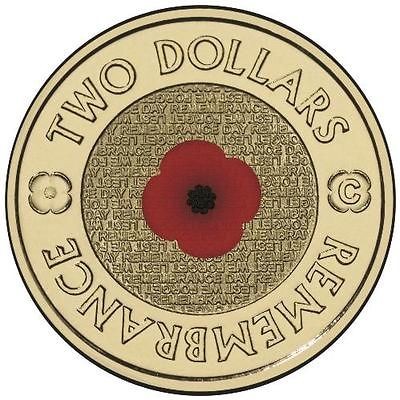   UNCIRCULATED COIN C MINTMARK POPPY REMEMBRANCE DAY COLOUR PRINTED COIN